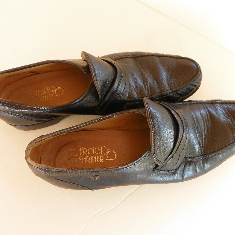 French Shriners Vintage Leather Loafers 13M